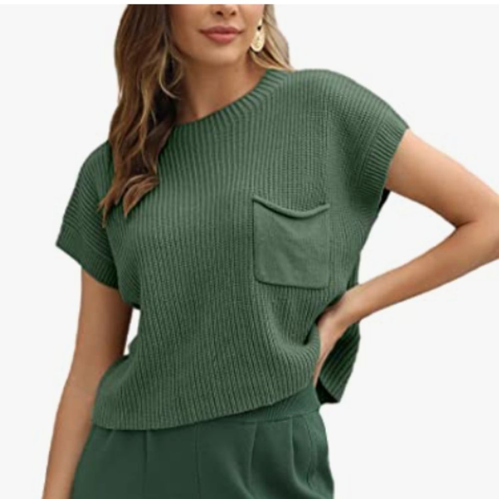 Sweater Knit Pullover Top (Free People dupe) | Green | New with tags